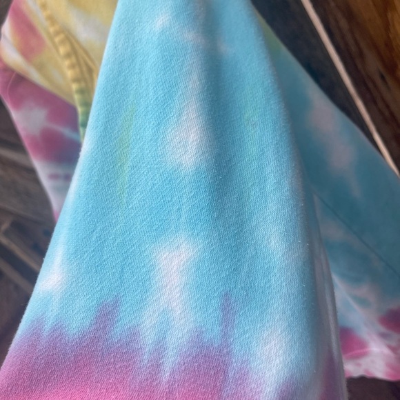 Tie-Dye Smiley Hoodie - Pink, Blue, Yellow - Picture 4 of 10